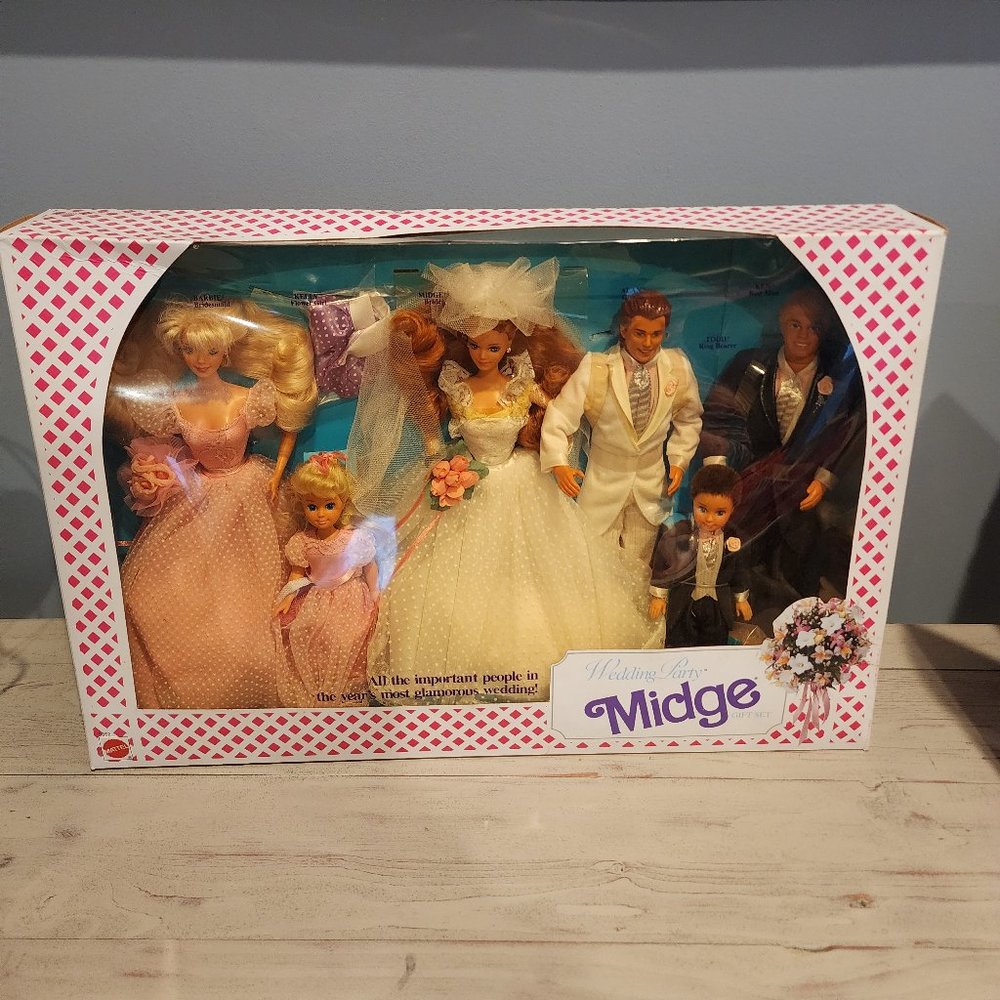 Vintage 1990 Wedding Party Midge Gift Set NIB